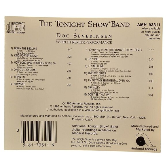 The Tonight Show Band With Doc Severinsen Music CD  37740cd - Picture 2 of 2
